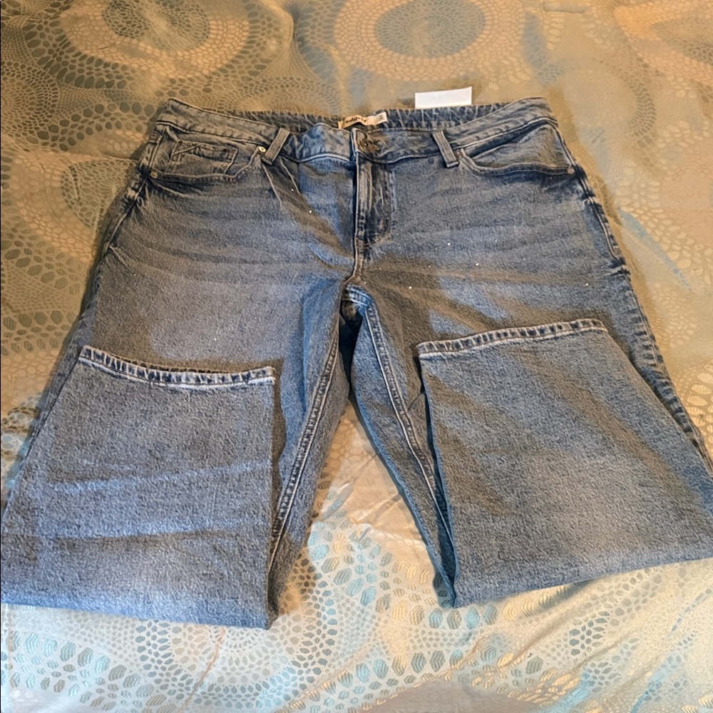 Maurice’s Edgely sparkle Blue ankle Slim Straight Jeans